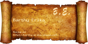 Barthy Erika névjegykártya